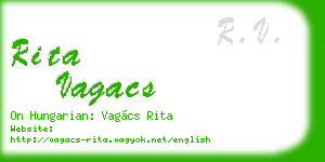 rita vagacs business card